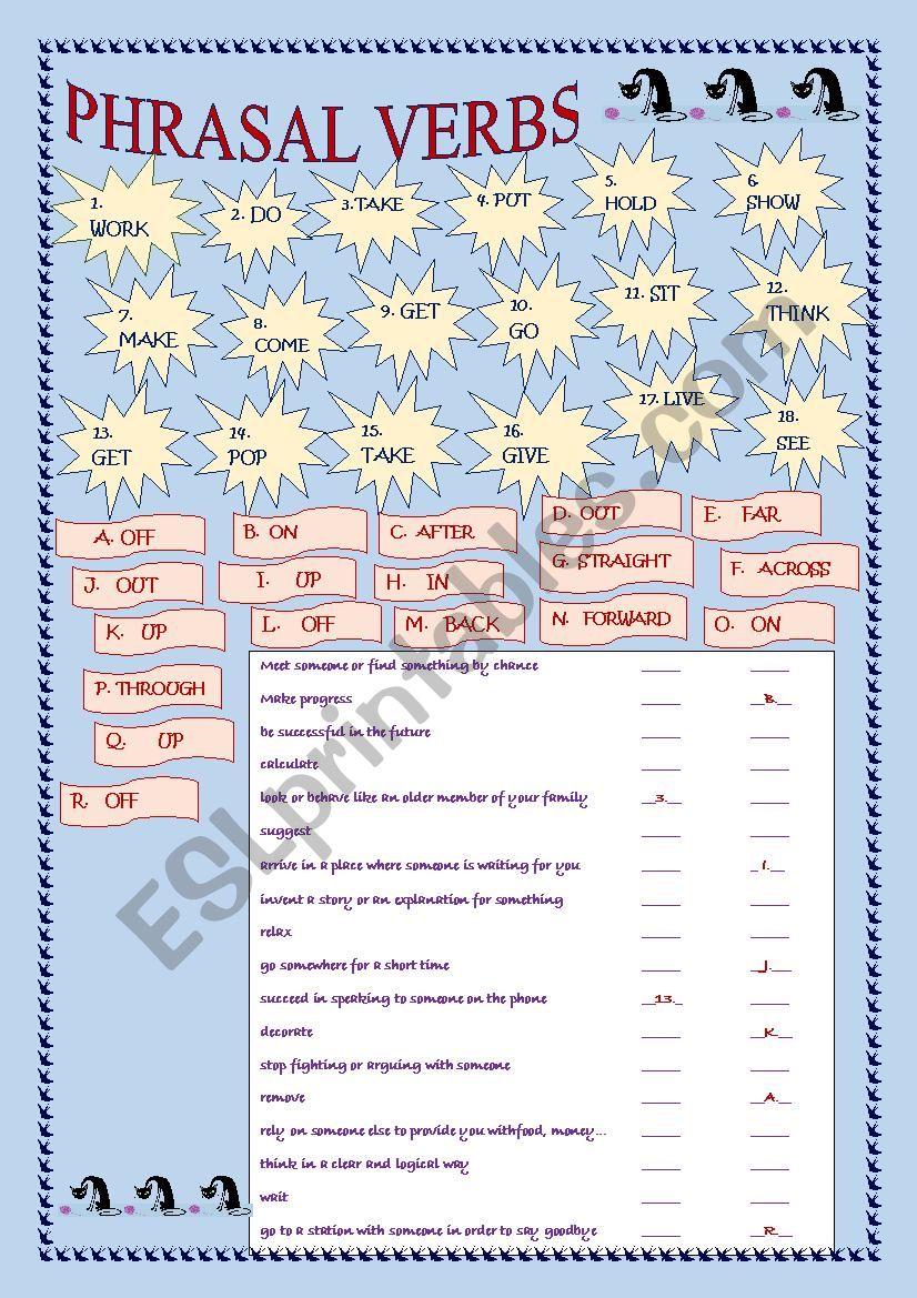 Phrasal Verbs worksheet