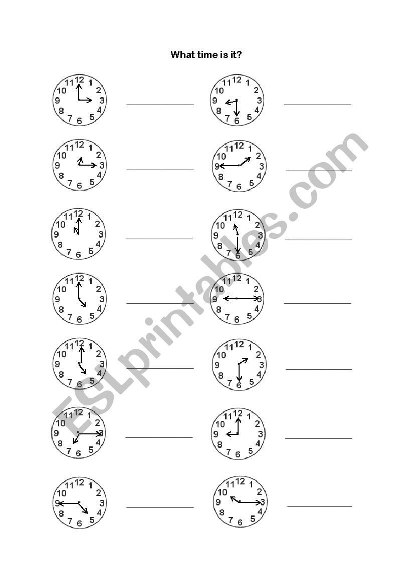 What time is it? worksheet
