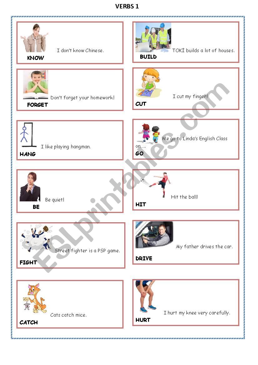 Verbs 1 worksheet