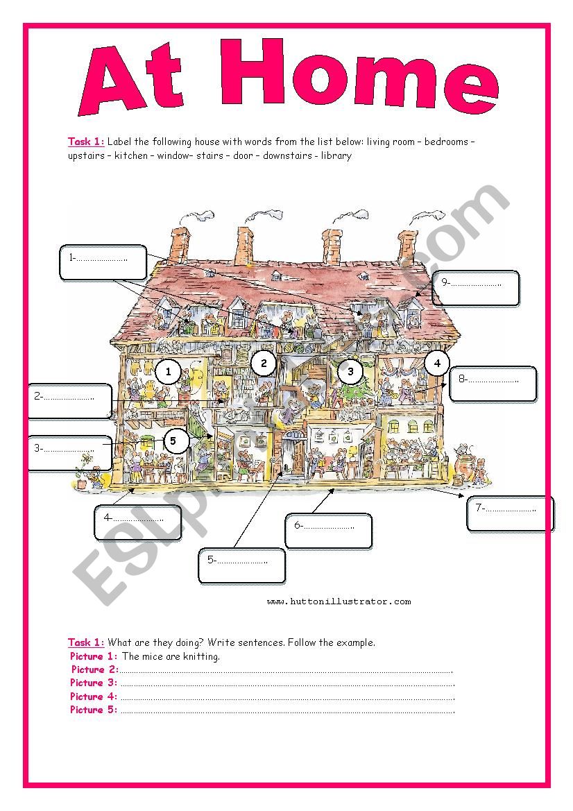 7th form rooms in the house and present progressive