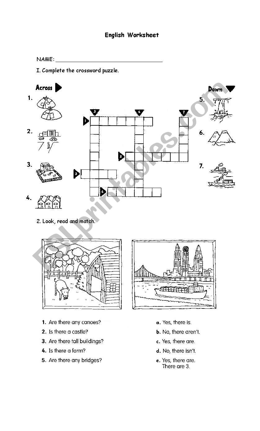 there is/are city and country worksheet
