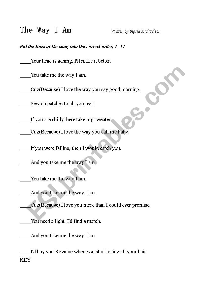 īThe way I amī by Ingrid Michaelson - mixed lyrics īThe way I amī by Ingrid Michaelson - mixed lyrics