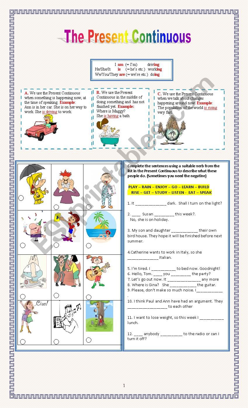 The Present Continuous (Form, Uses, Examples)