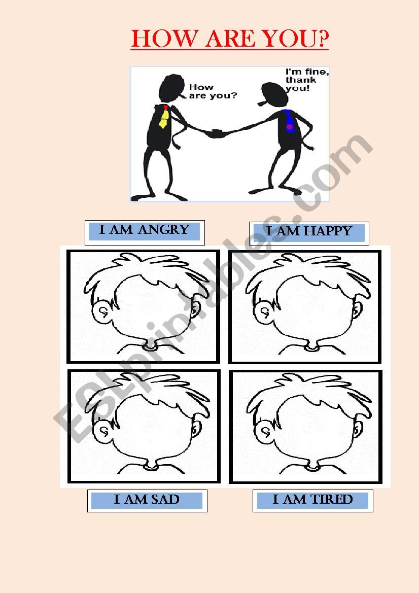 How are you? - draw the faces worksheet