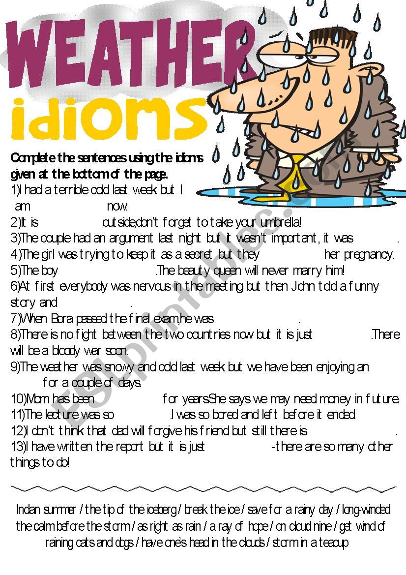 Idioms Series-Weather Idioms Exercise