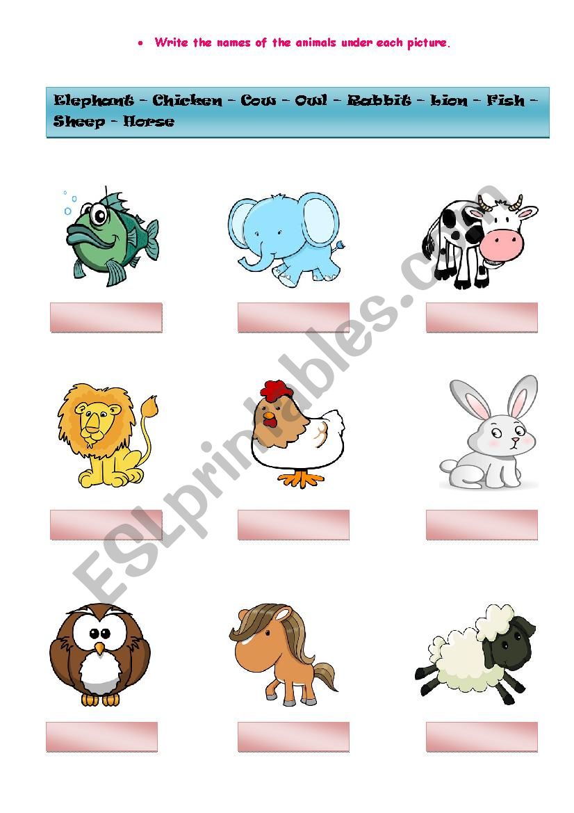 Animals II worksheet
