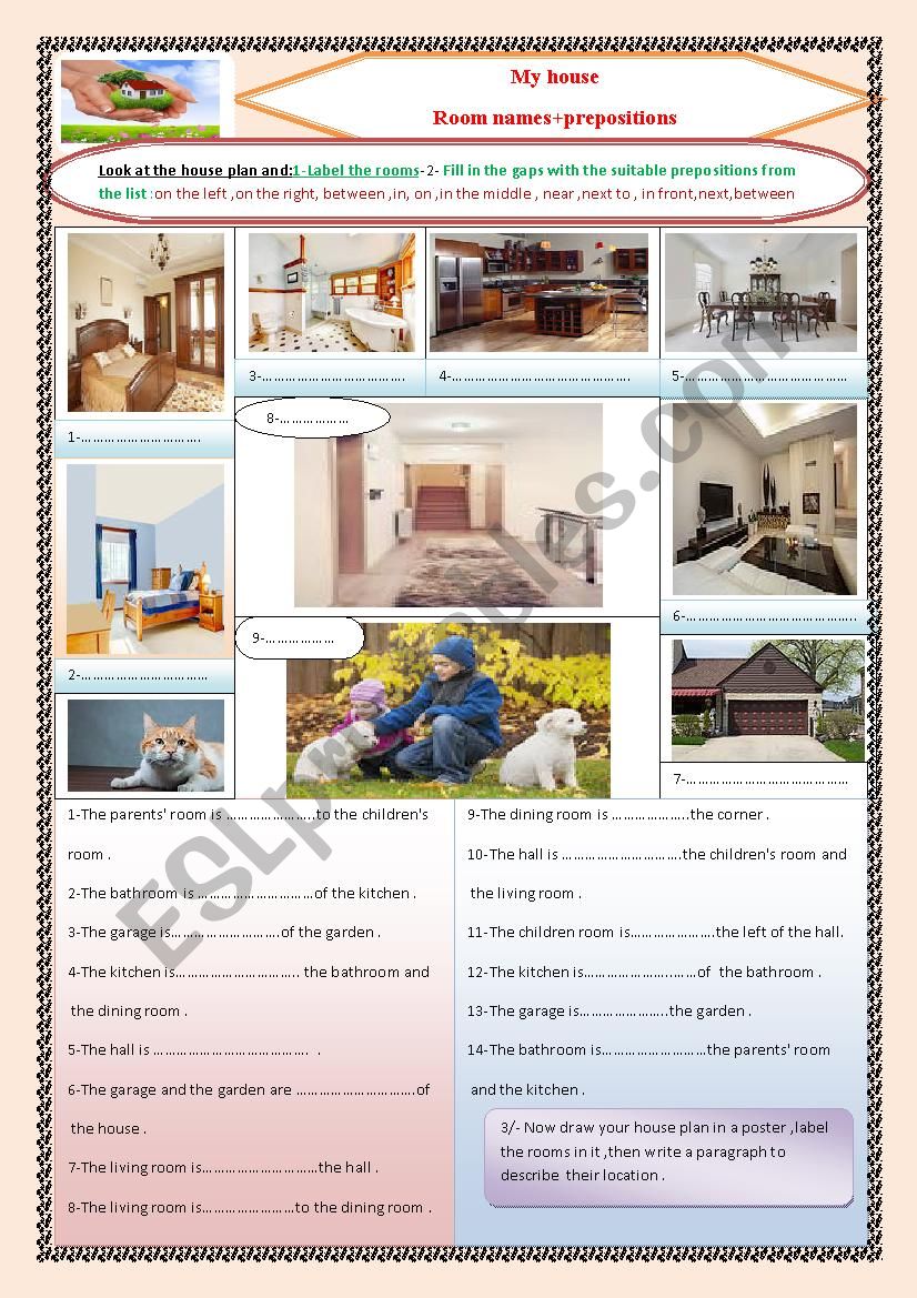 Alys house :My house worksheet