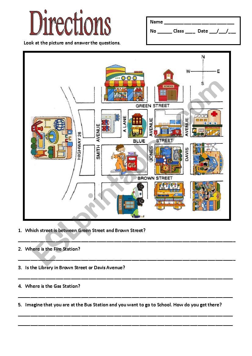 DIRECTIONS worksheet