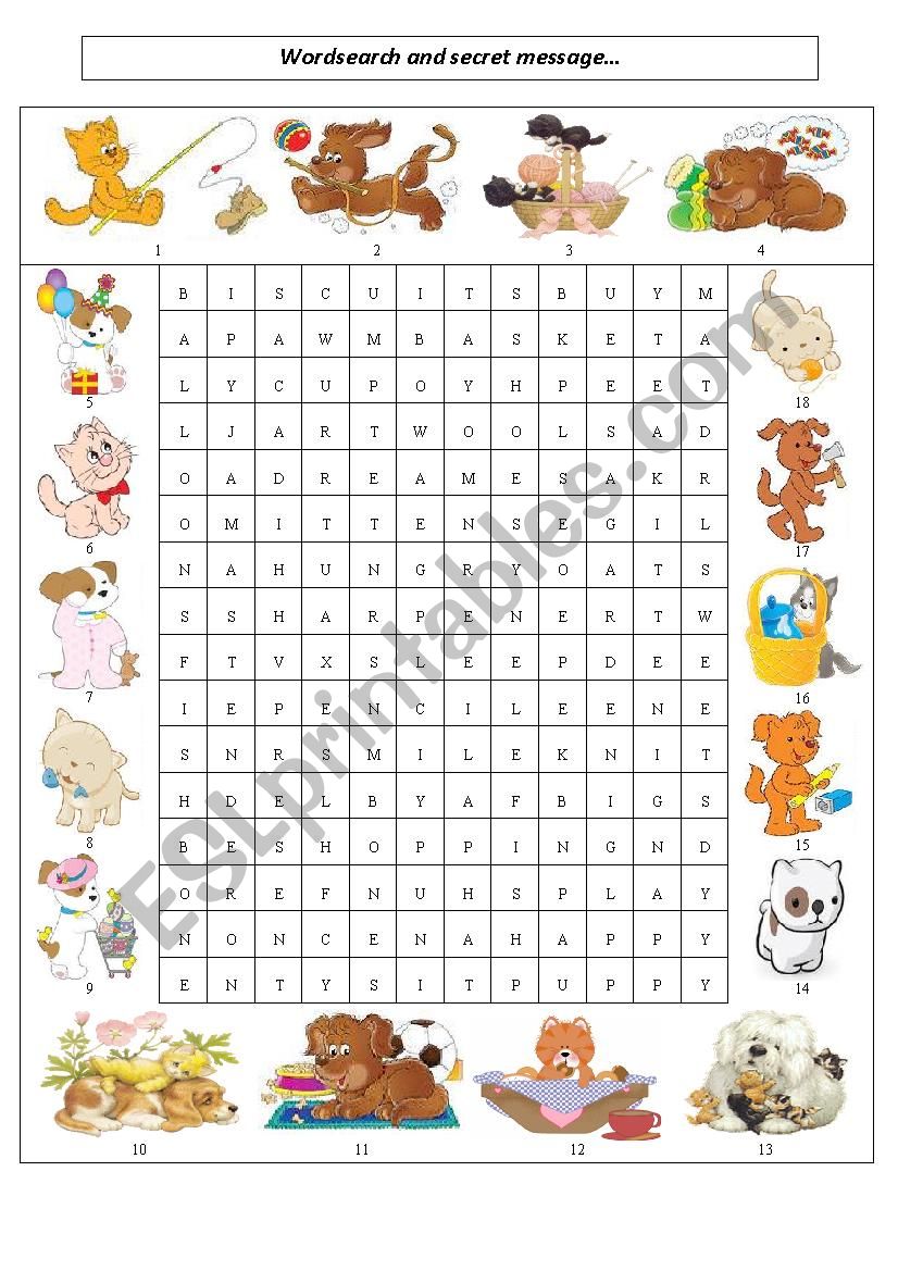 wordsearch general vocabulary worksheet