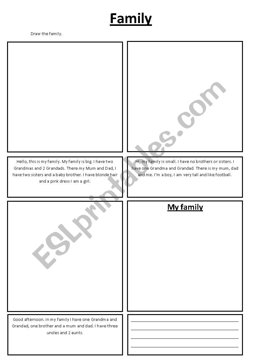 Draw the family worksheet