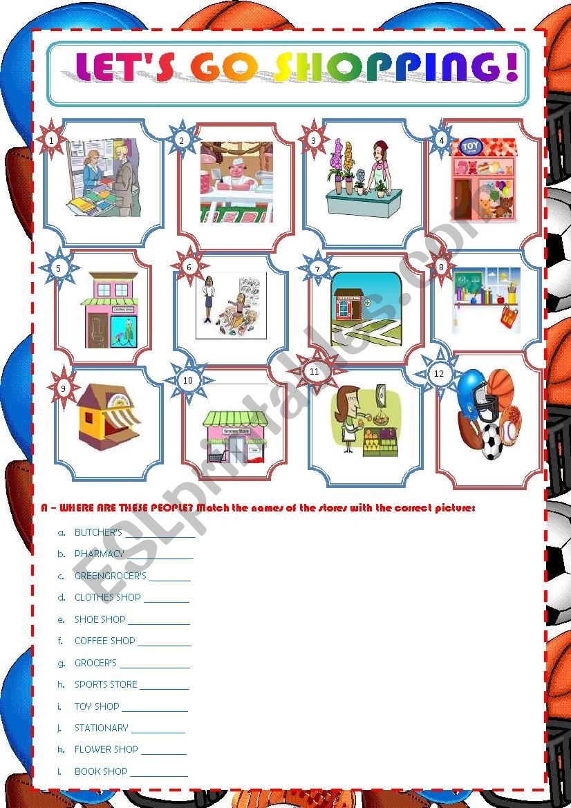 LET´S GO SHOPPING! ESL worksheet by ascincoquinas