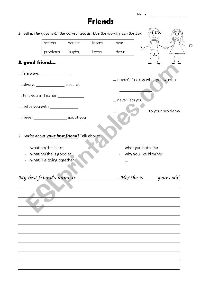 Friends worksheet