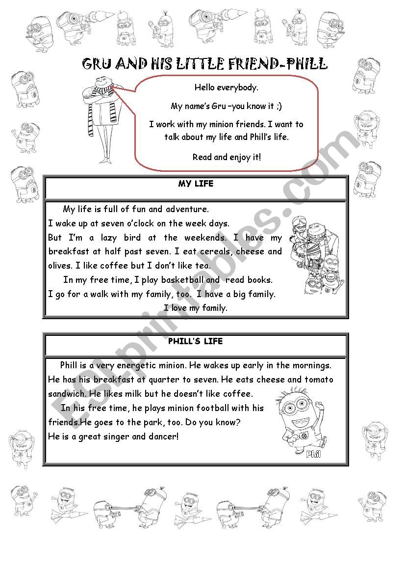 Despicable me! worksheet