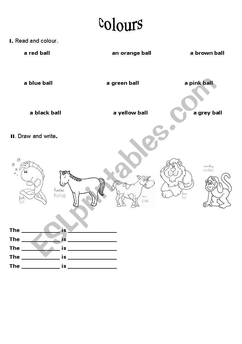 Colours worksheet