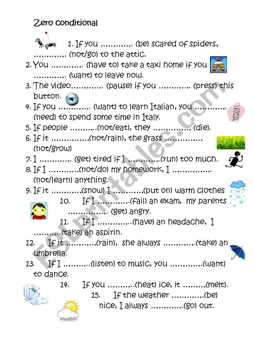 Zero Conditional worksheet