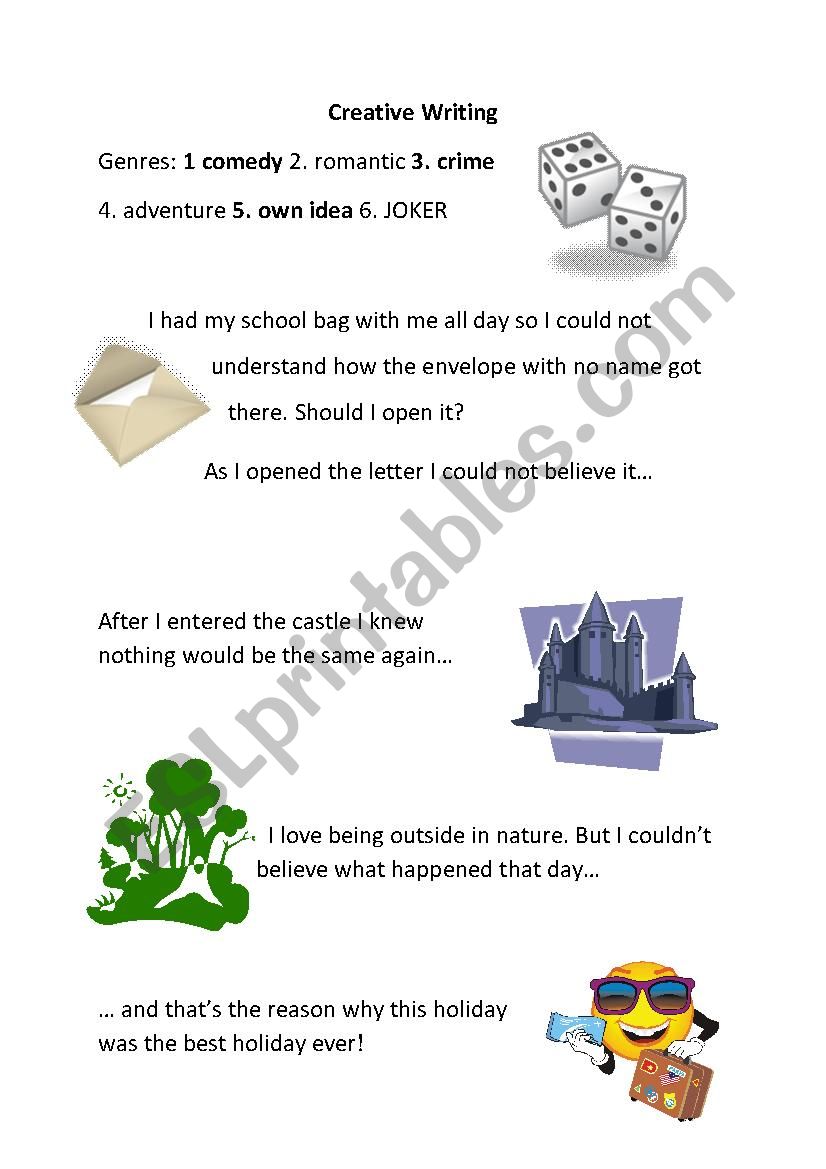 Creative Writing dice activity