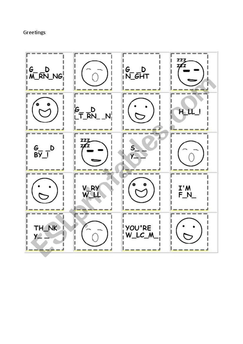 Greetings worksheet worksheet