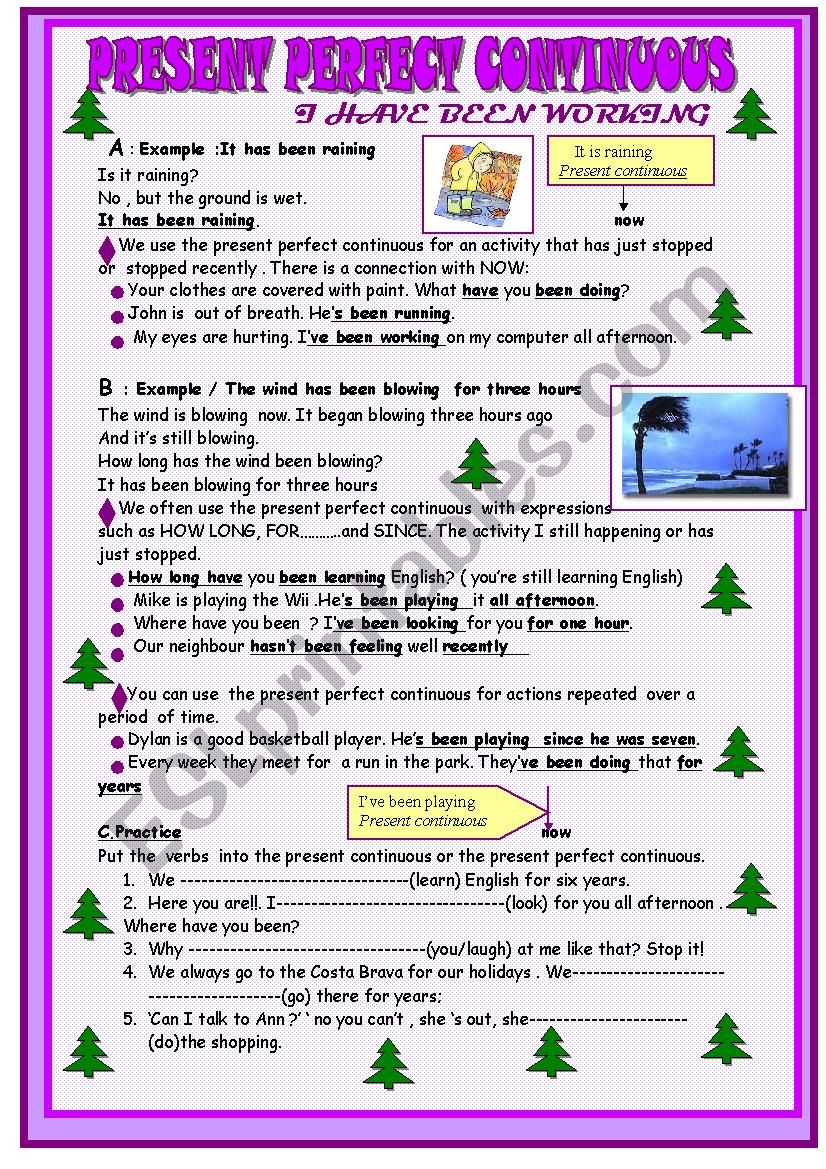 present perfect continuous :lesson