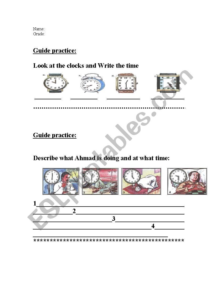 time worksheet worksheet