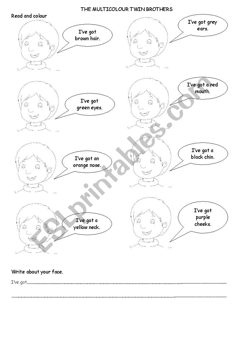 funny faces worksheet