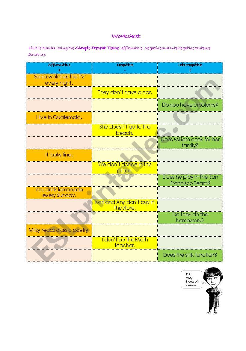 Simple Present Tense worksheet