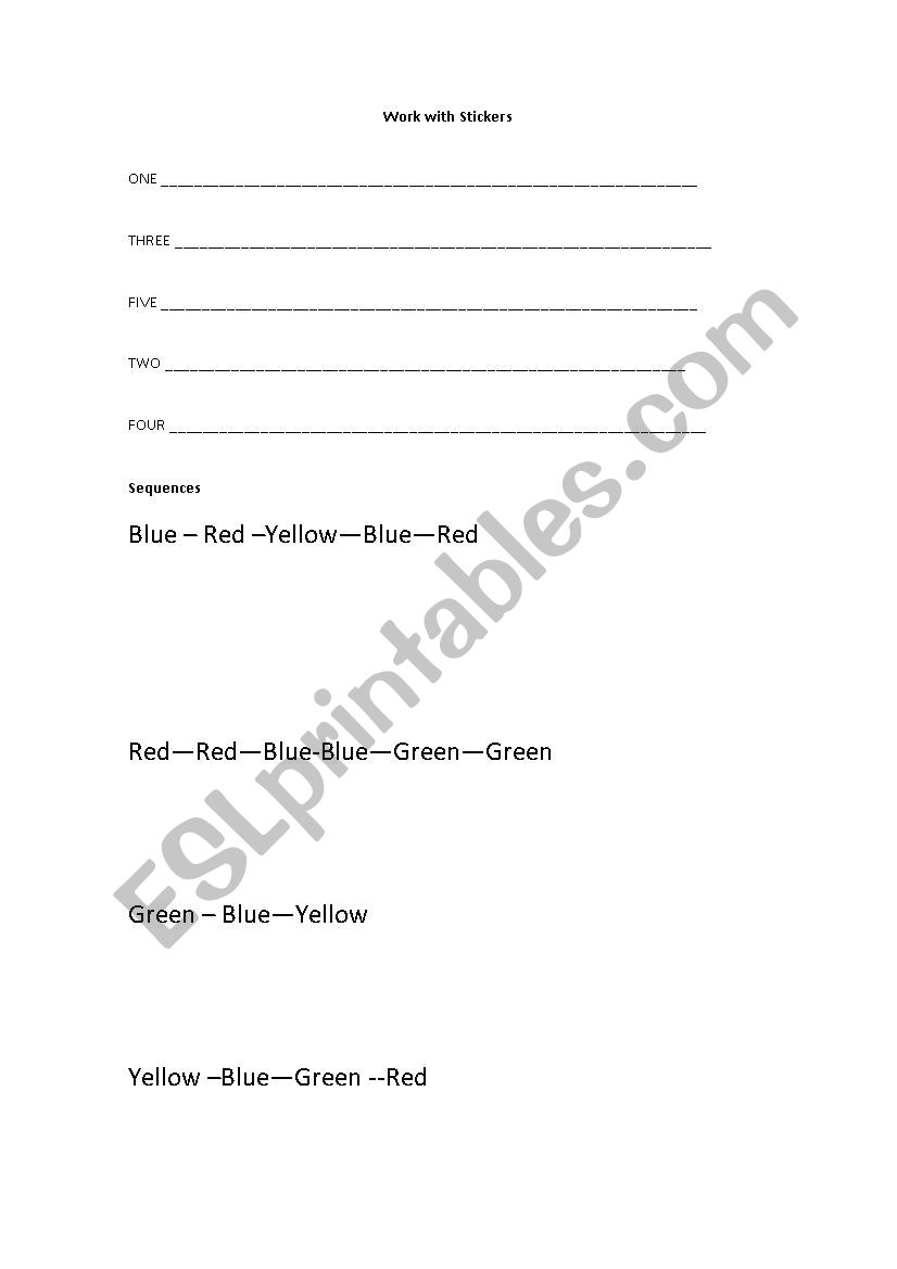 Count with stickers worksheet