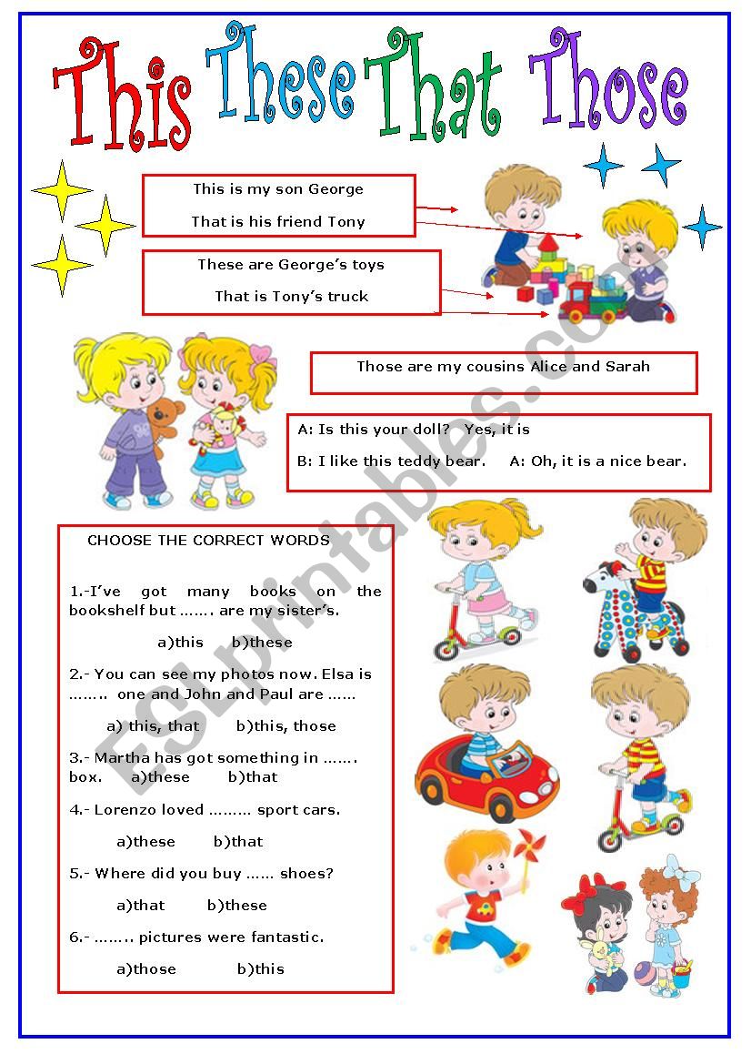 DEMONSTRATIVES worksheet