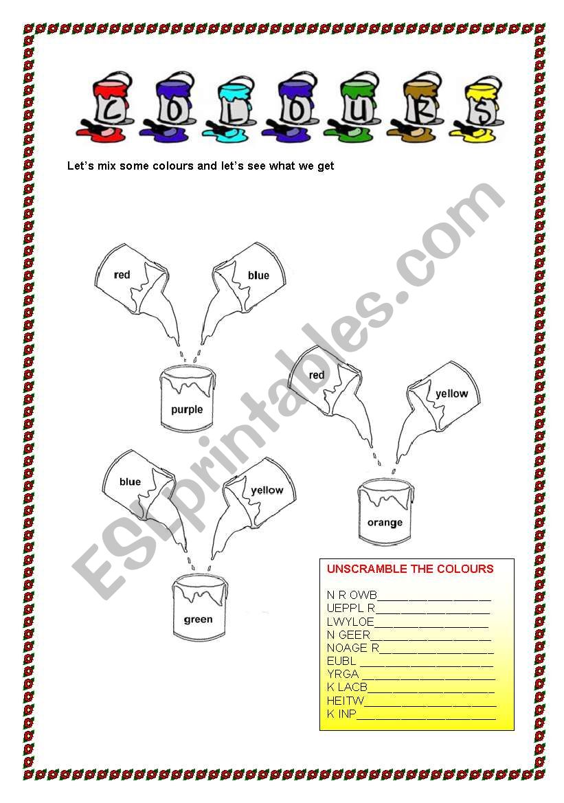 COLOURS worksheet