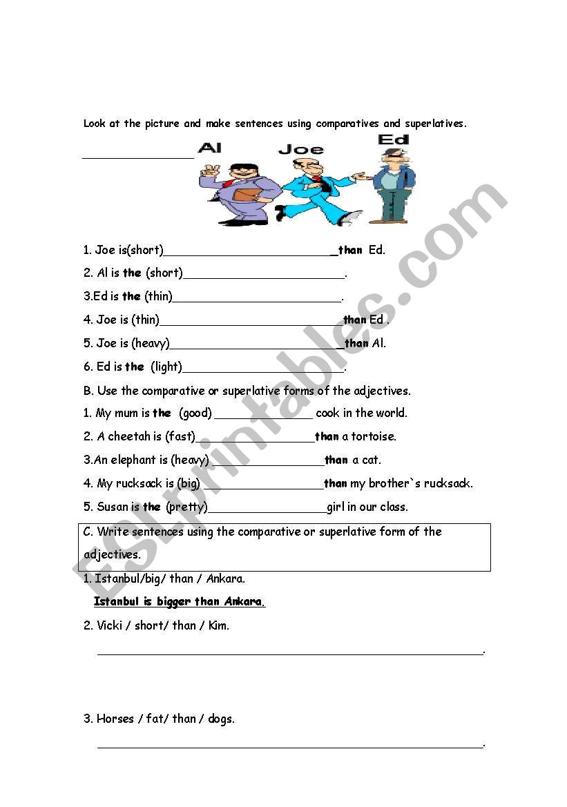 Superlatives worksheet