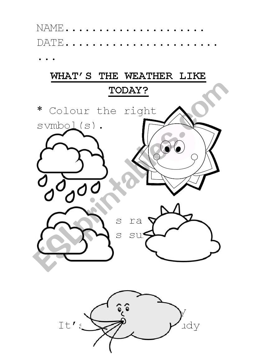 WHATS THE WEATHER LIKE? worksheet