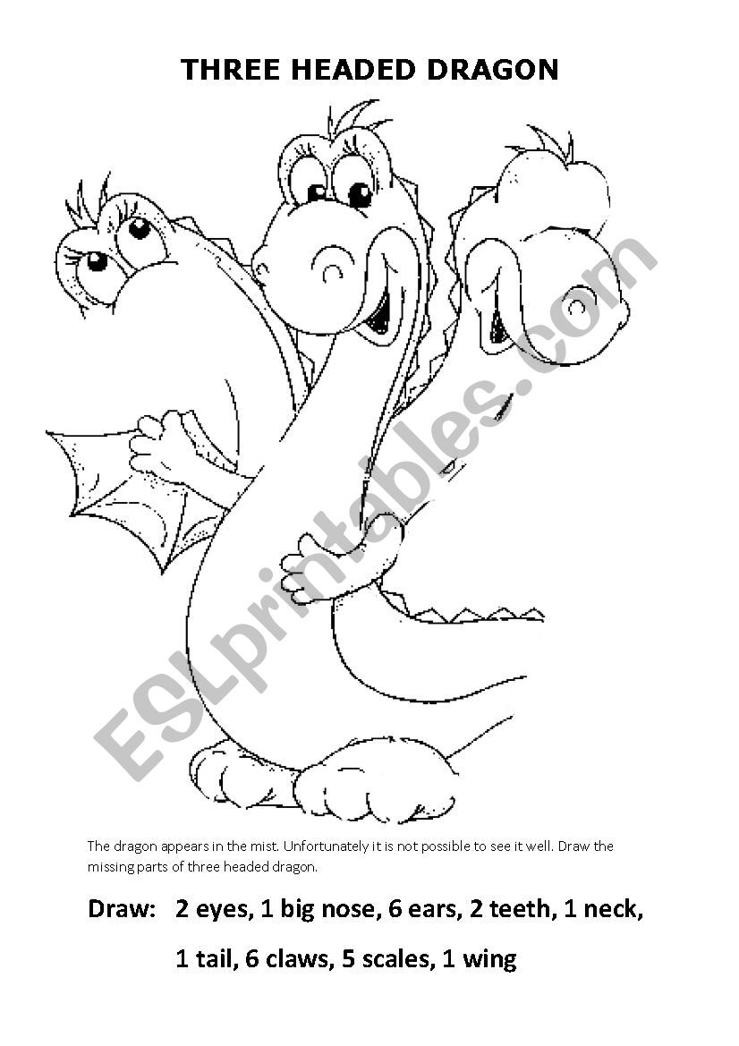 THREE HEADED DRAGON worksheet