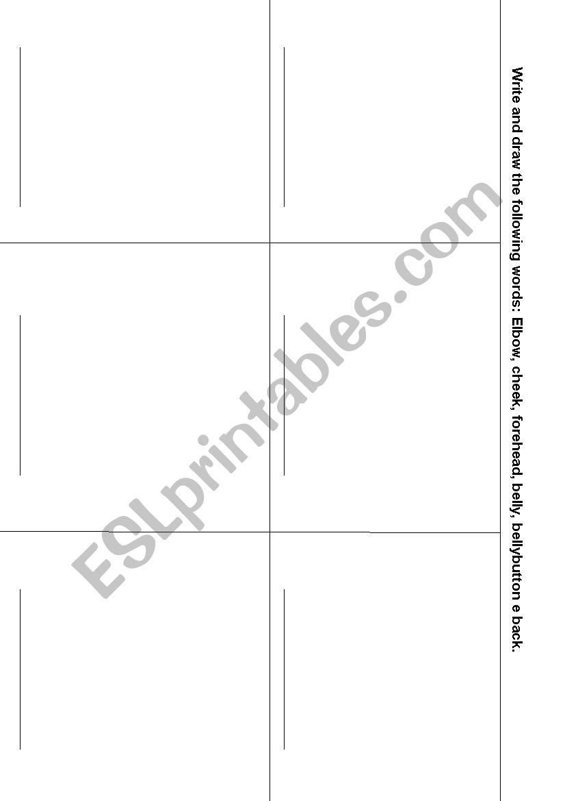 Draw the body parts worksheet