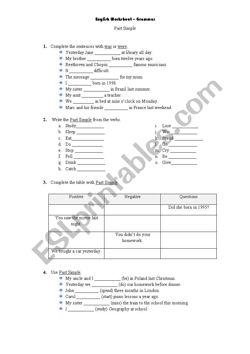 English Worksheet Grammar worksheet