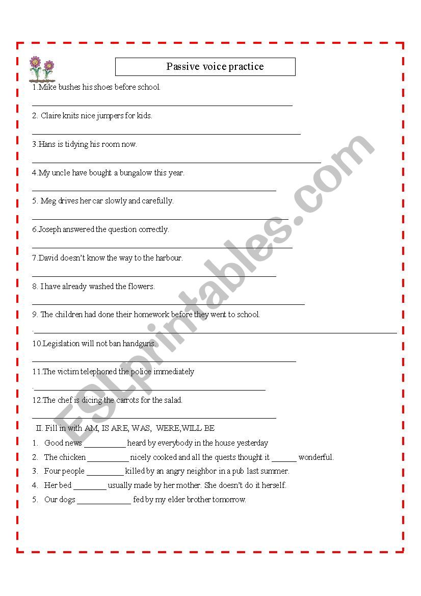 passive voice worksheet