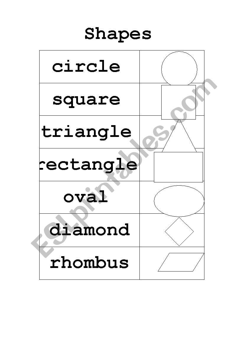 Shapes worksheet