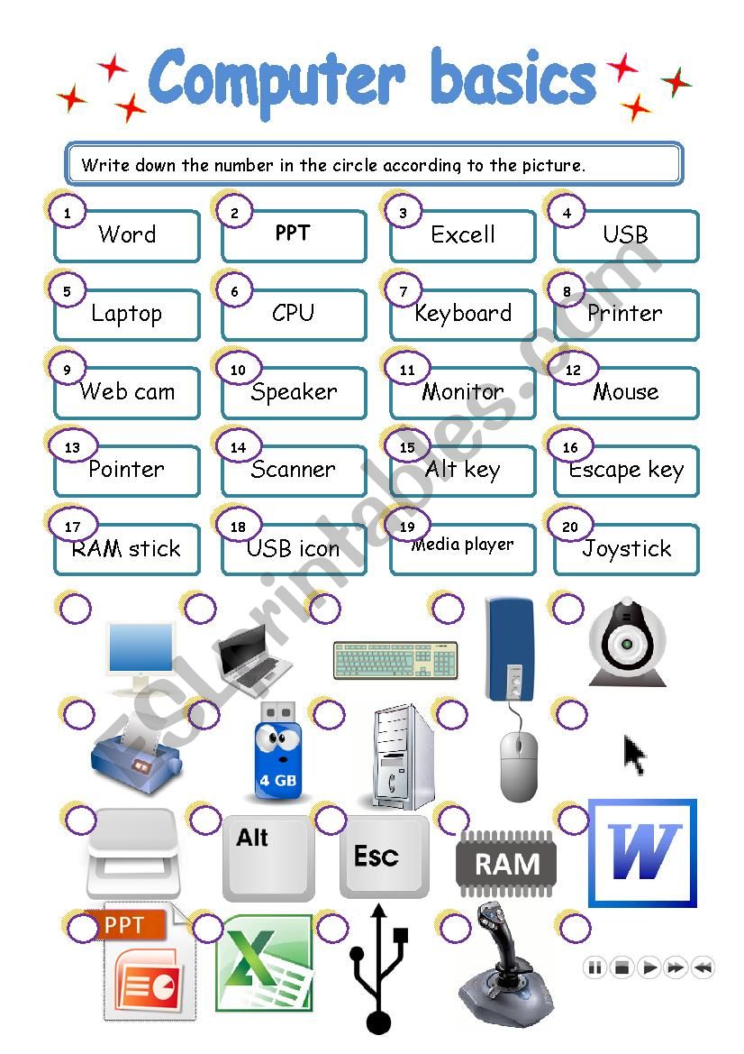 Free Printable Basic Computer Worksheets