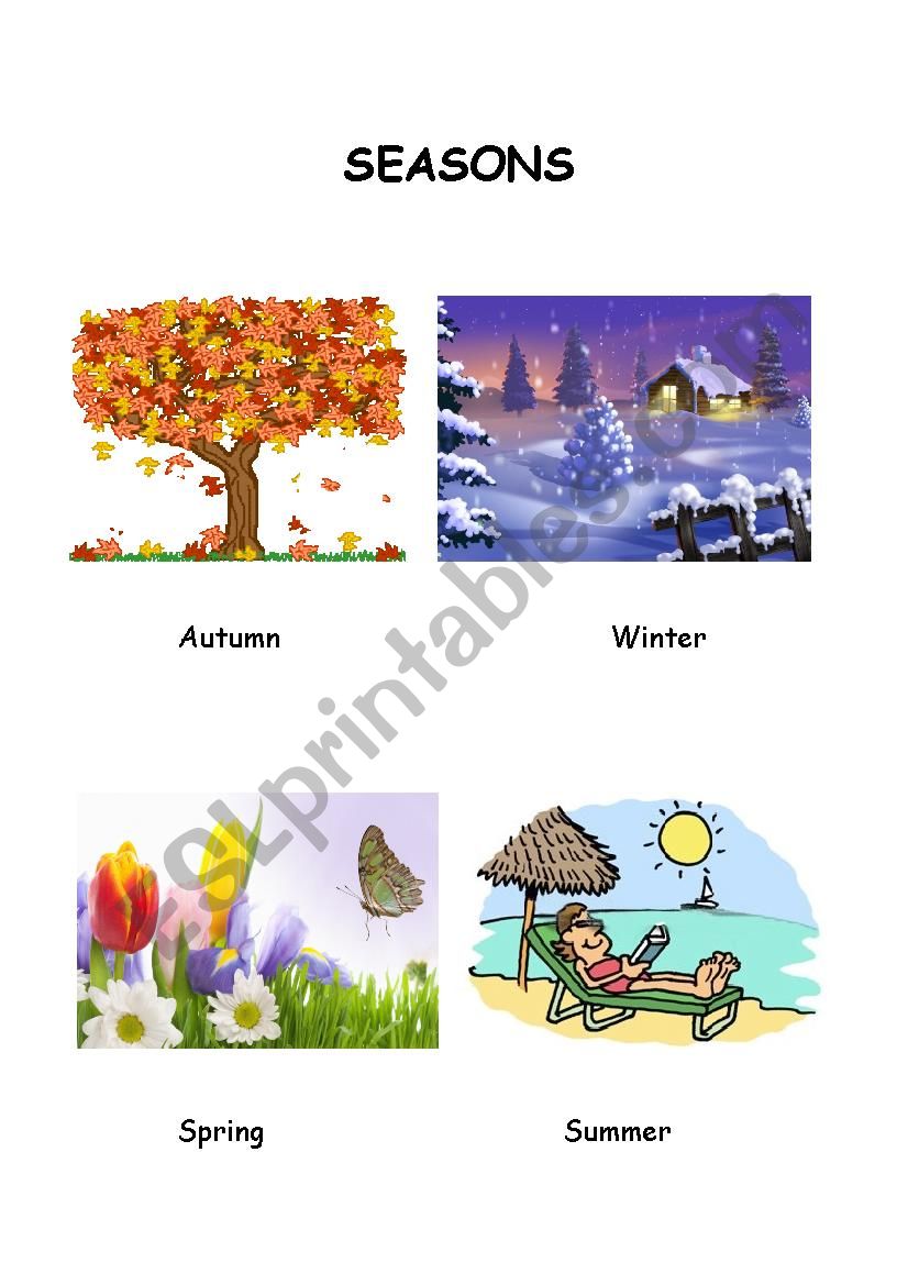 seasons (part 1) worksheet