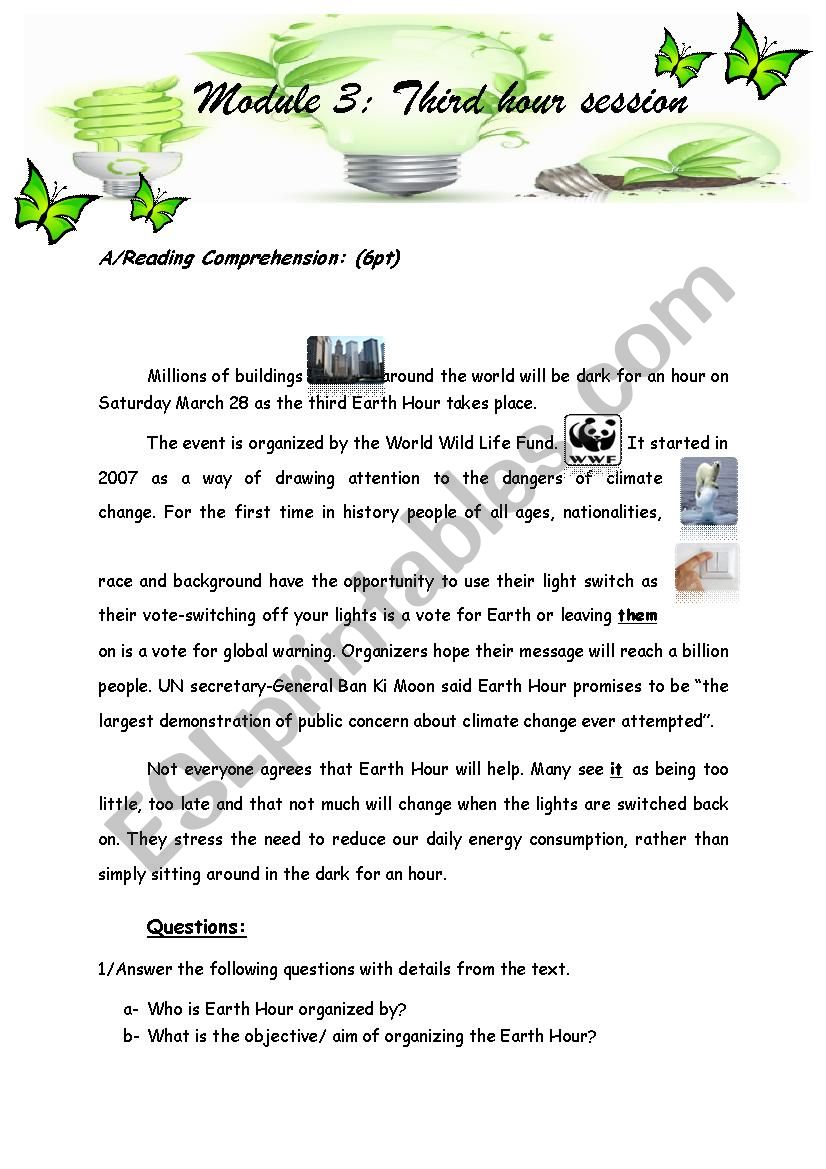 saving energy worksheet