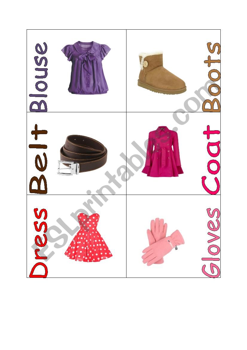 clothes worksheet