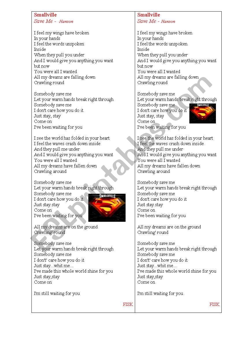 Smallville worksheet