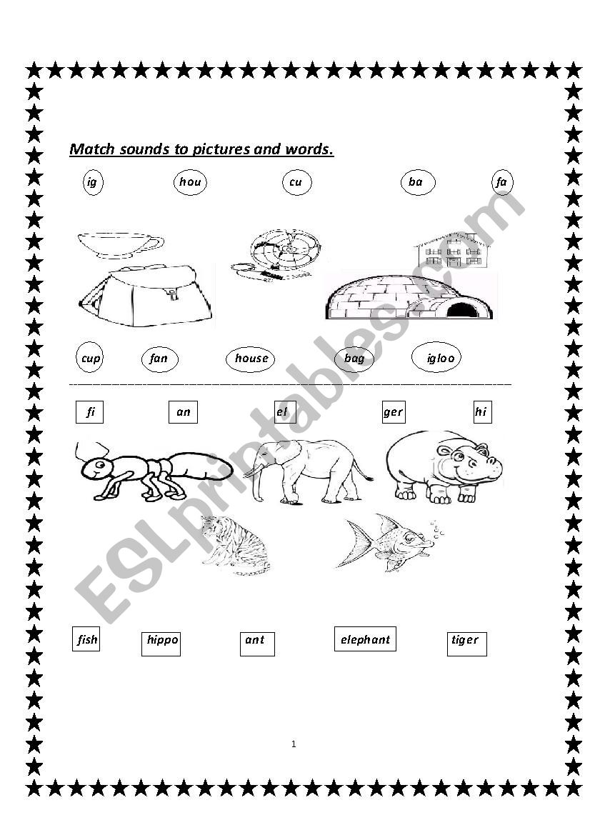 Match sounds to pictures and words