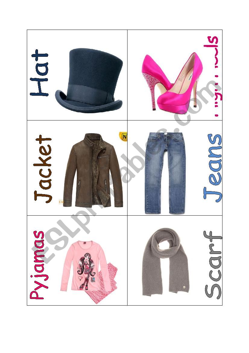 clothes worksheet