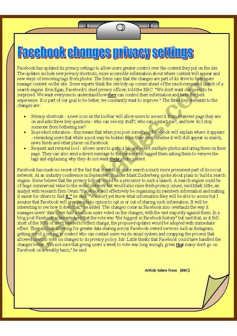                              a test on facebook