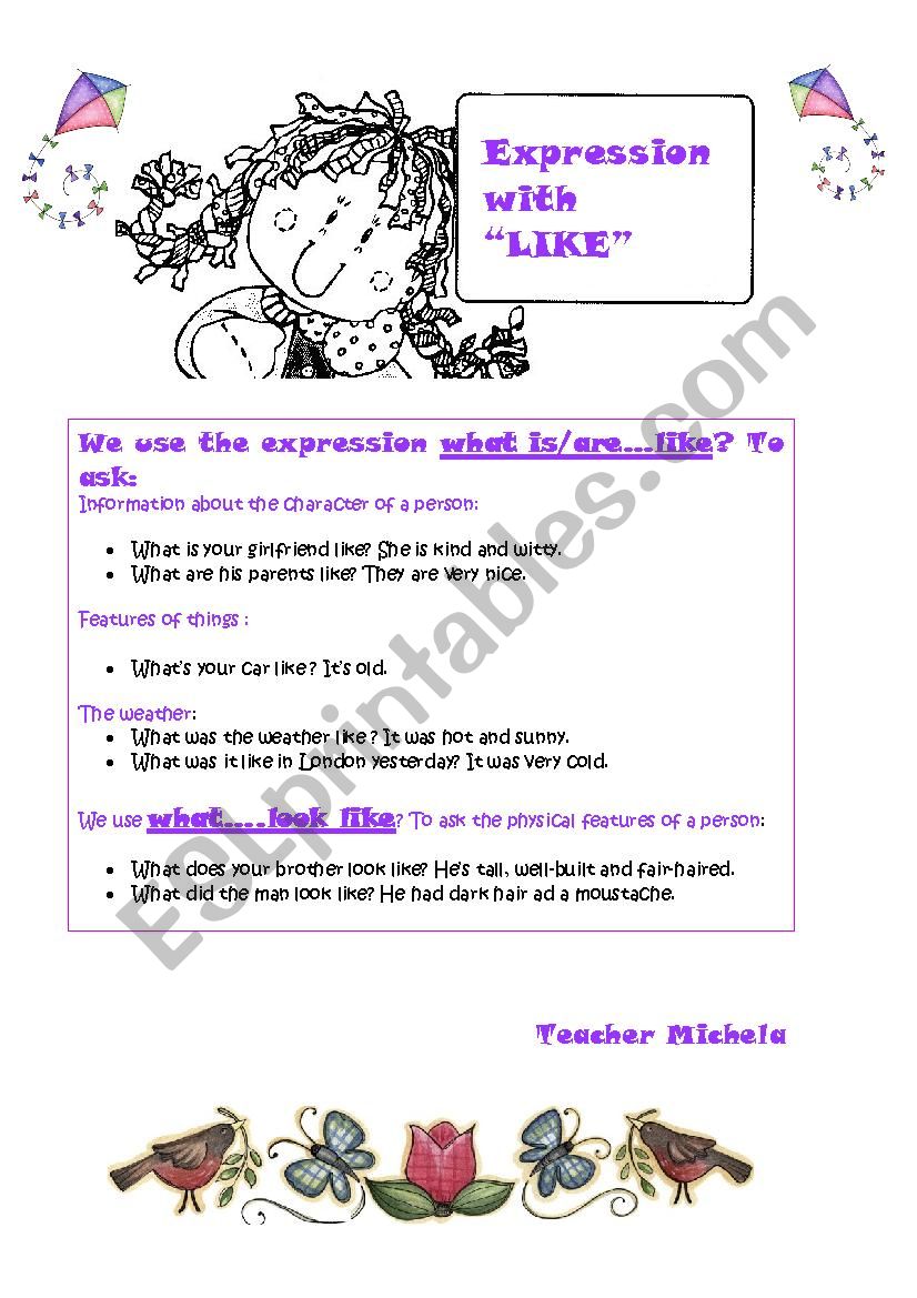 Expressions with LIKE worksheet