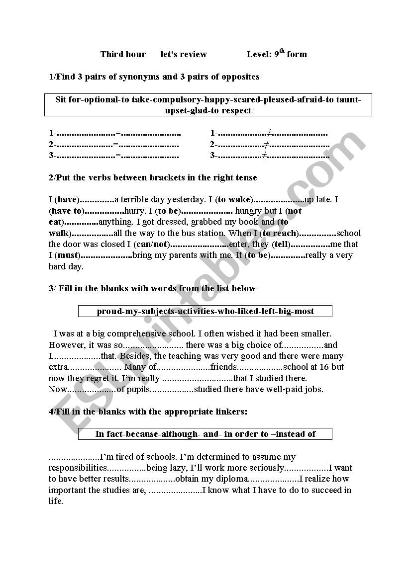 save our planet worksheet