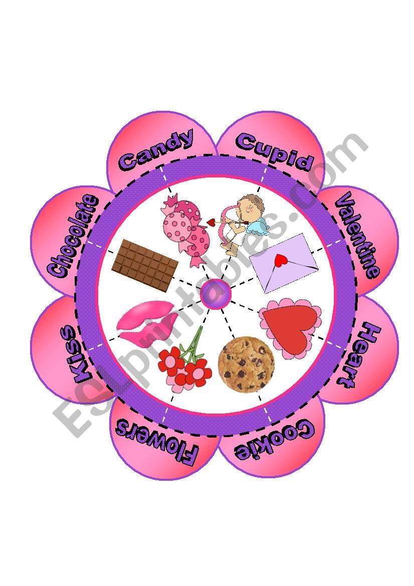 ValentineÂ´s Day Noun Flower Puzzle with Memory Cards