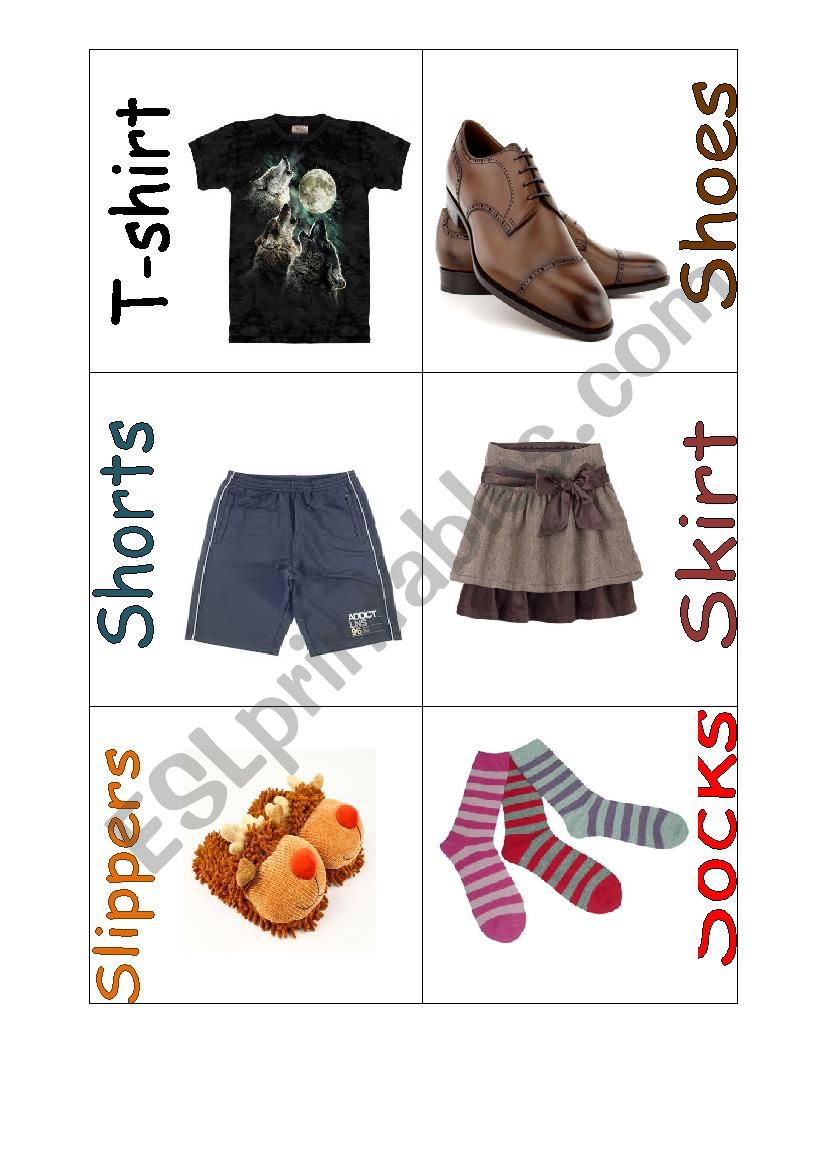 clothes worksheet