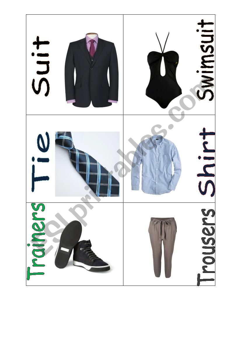 clothes worksheet