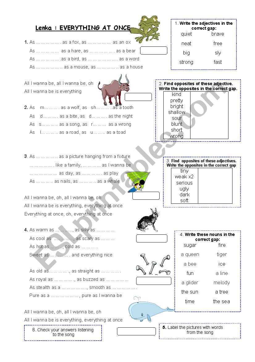 Comparison as...as  worksheet