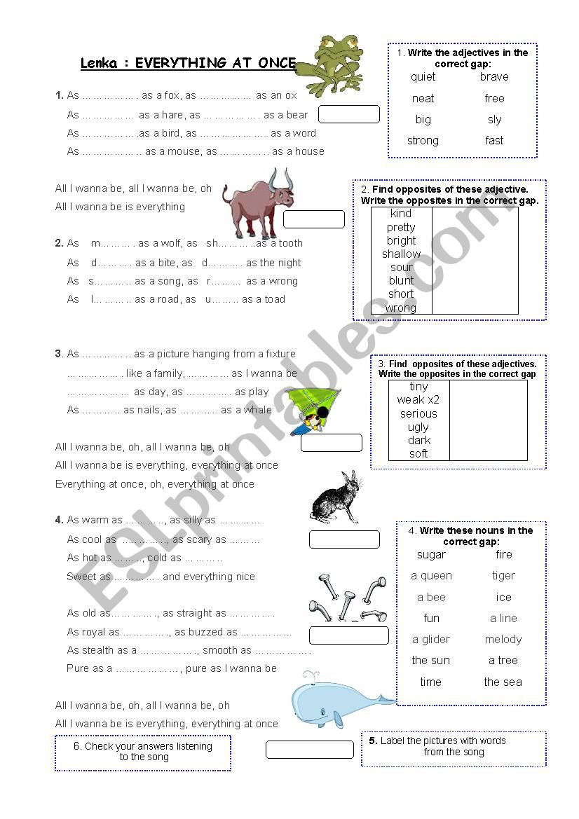 Comparison as...as  worksheet